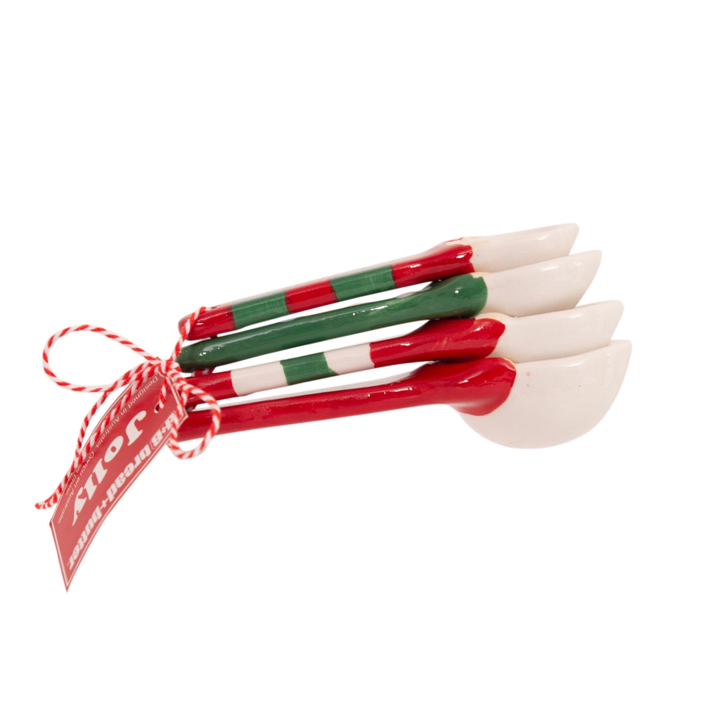 Bread and Butter Gnome Measuring Spoons - 4 Pack - Green/ Red/ White-2