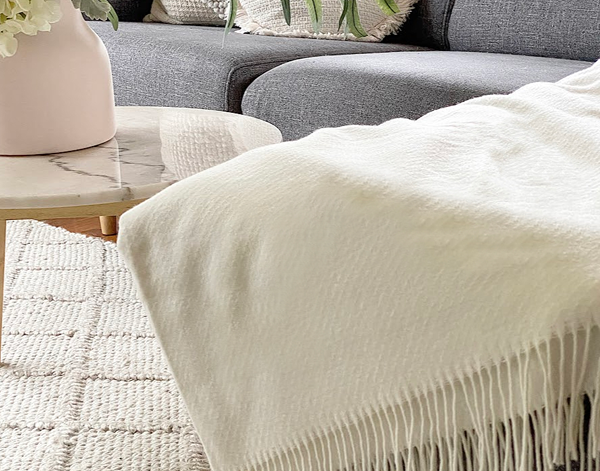 Chiswick Throw - Merino Wool/Cashmere - Ivory-2