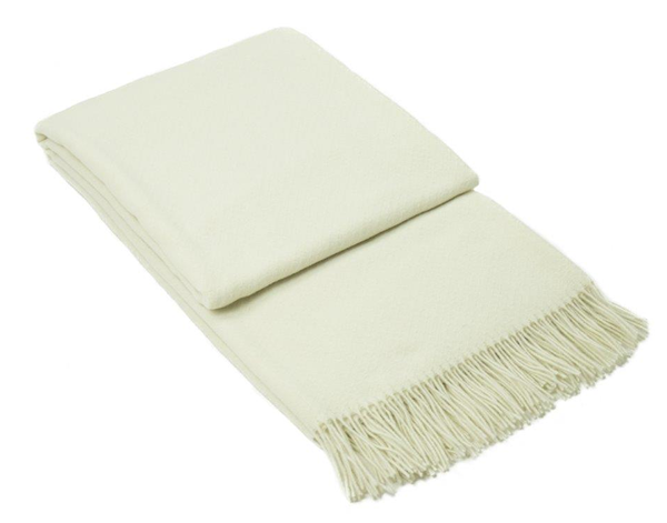 Chiswick Throw - Merino Wool/Cashmere - Ivory-0