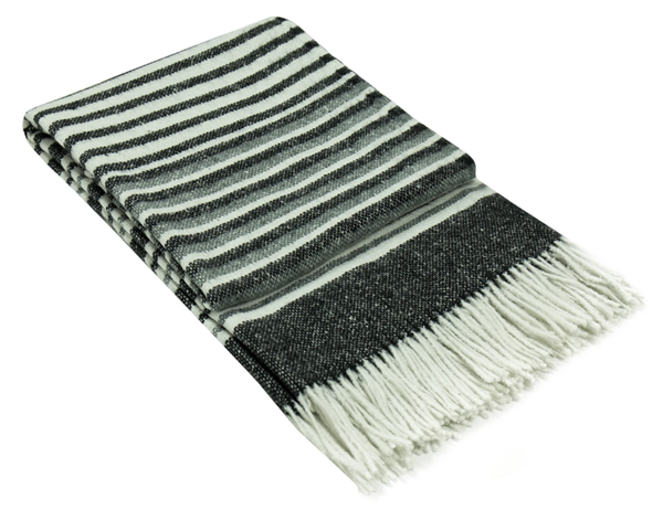 Richmond Throw - Reclaimed Wool Blend - Monochrome-0