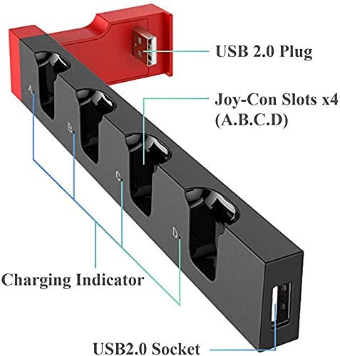 4 in1 Charger Station Stand for Nintendo Switch Joy-con with LED Indication-3