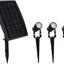 3 x LED Spotlights Powered Solar Garden Lights Outdoor Waterproof (Warm White)-0