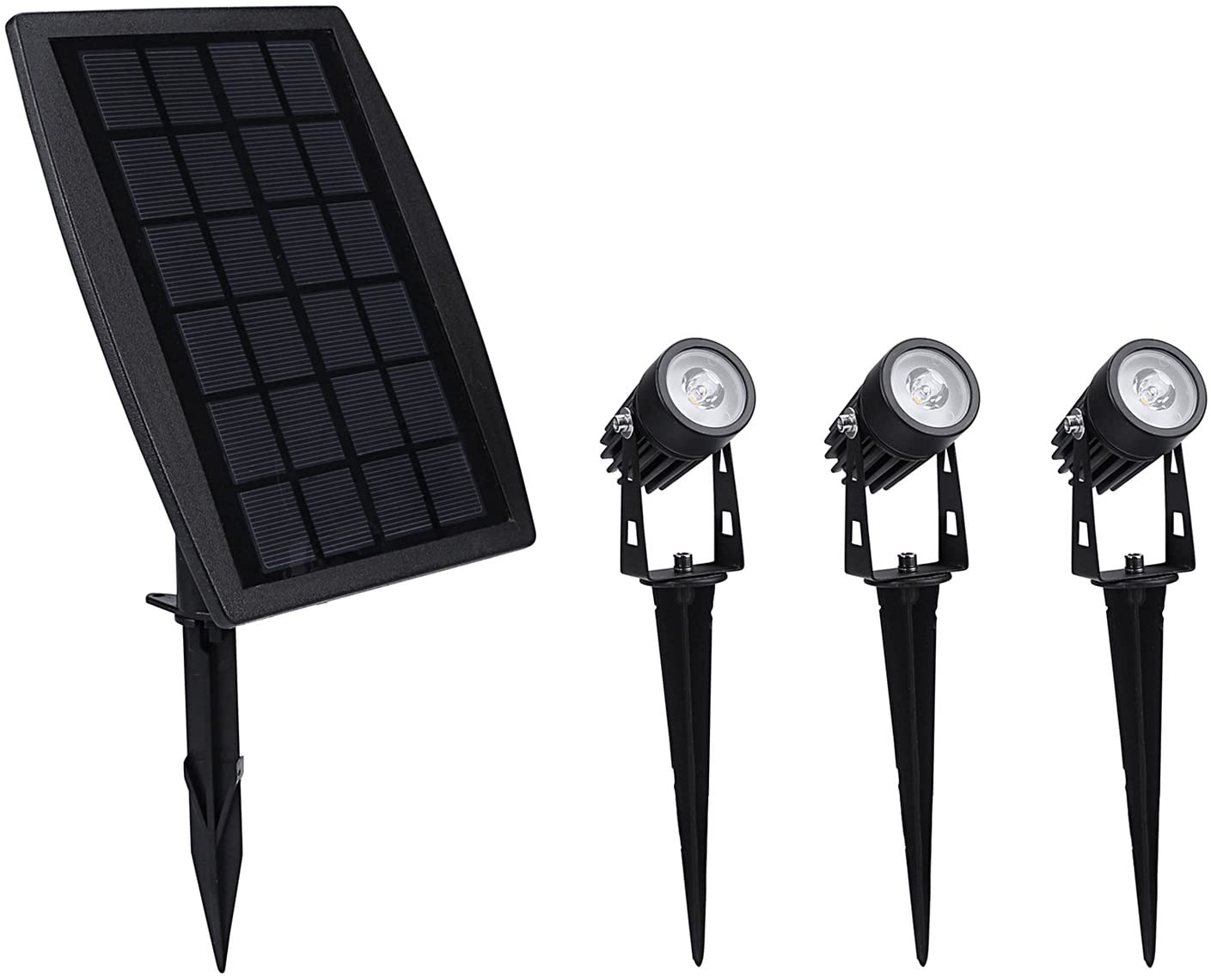 3 x LED Spotlights Powered Solar Garden Lights Outdoor Waterproof (Warm White)-0