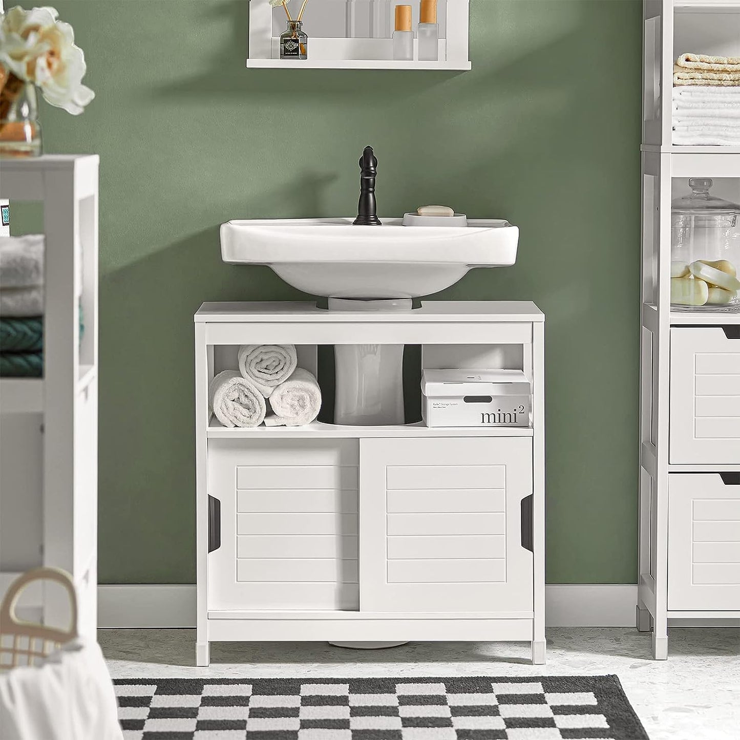 Vanity Unit Bathroom Furniture, White-1