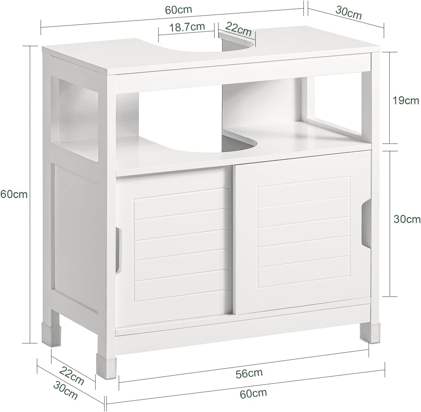 Vanity Unit Bathroom Furniture, White-2