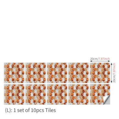 Imitation 3D Epoxy Tile Tic Tac Stickers Orange-0