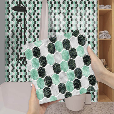 Imitation 3D Epoxy Tile Tic Tac Stickers Green-1