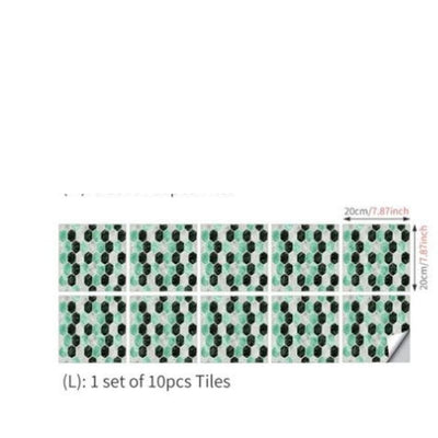 Imitation 3D Epoxy Tile Tic Tac Stickers Green-0