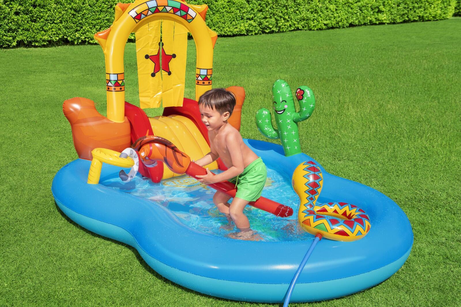 Bestway Wild West Kids Play Inflatable Above Ground Swimming Pool-10