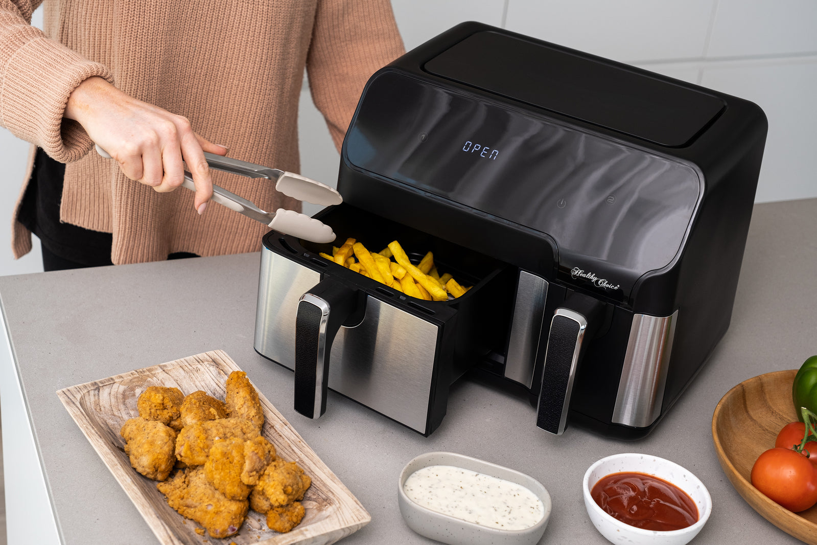 10L Digital Dual Zone Air Fryer w/ Dual Temperature Control-5