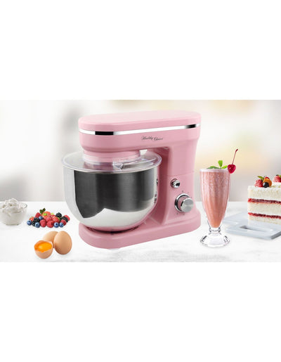 1200W Mix Master 5L Kitchen Stand (Pink) w/ Bowl/ Whisk/ Beater-1