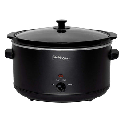 8L Slow Cooker (Black) Large Capacity Ceramic Pot, 300W-0