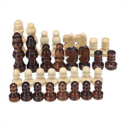 3 IN 1 Wooden Chess Set Folding Chessboard Wood Pieces Draughts Backgammon Toy-1