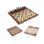 3 IN 1 Wooden Chess Set Folding Chessboard Wood Pieces Draughts Backgammon Toy-4