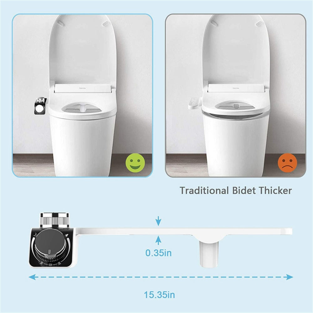 Bidet Toilet Seat Dual Nozzles Self-Cleaning Wash Hot Cold Mixer Water Sprayer-4