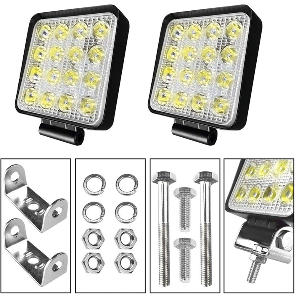 10PCS 80W CREE FLOOD LED Work Lights 12V Boat Camping Square 4inch Bar-3