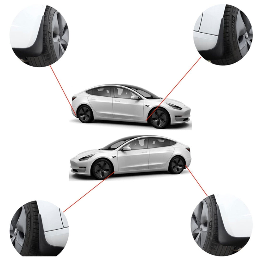 4Pcs Mud Flaps For Tesla Model Y Splash Guards Fender Front Rear TPE Mudguard-5