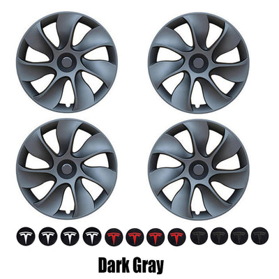 4PCS Wheel Cover Caps 19Inch ABS Gray Rim Hubcap Hub Cap For Tesla Model Y-1