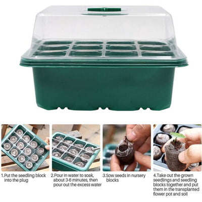 10 Set 12 Hole Plant Seed Grow Box Propagation Nursery Seedling Starter Tray-0