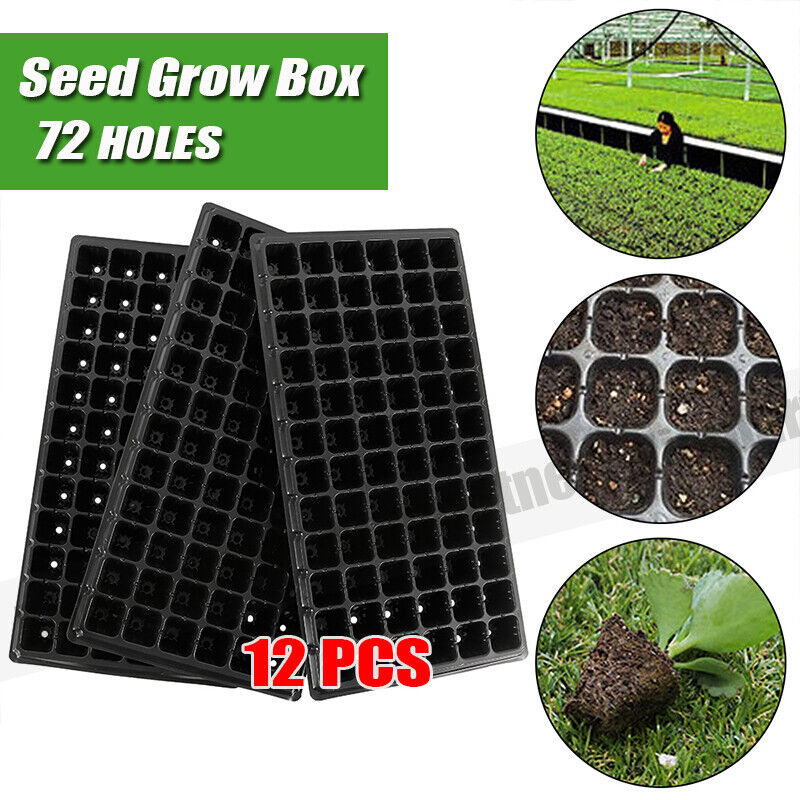 12x 72 Hole Plant Seed Grow Box Insert Propagation Nursery Seedling Starter Tray-0