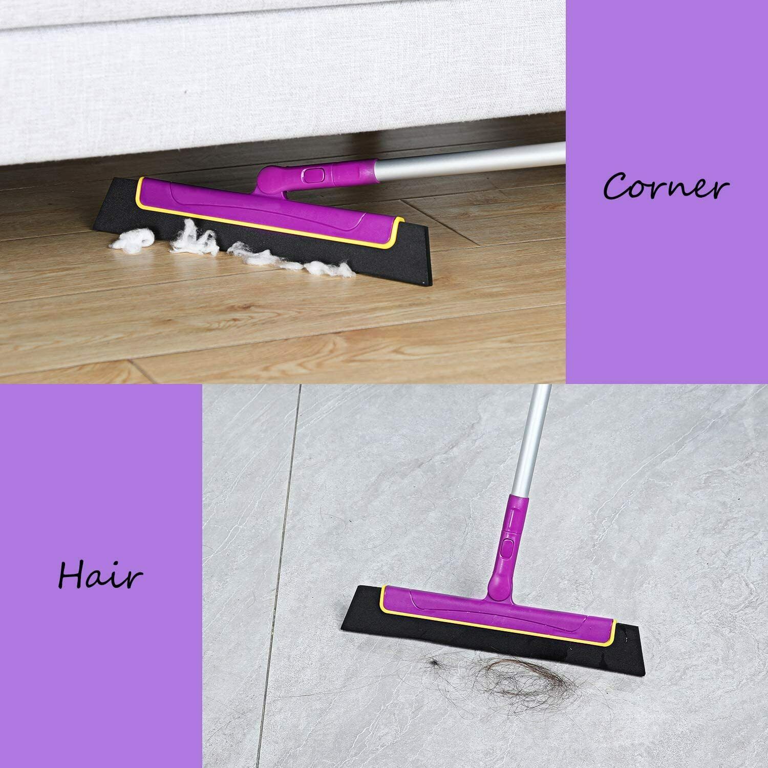 Purple Floor Squeegee WiperBroom Floor Tile Cleaning Household Extendable Handle-2