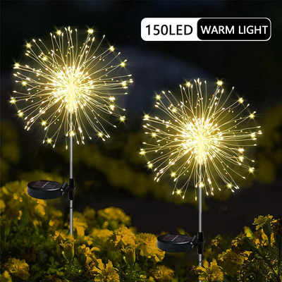 Warm White Fireworks 150 LED Fairy String Lights Starburst Solar Xmas Garden Night Lamp Hot NEW-1