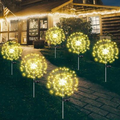 Warm White Fireworks 200 LEDS Fairy String Lights Starburst Solar Xmas Garden Night Lamp Hot NEW-1