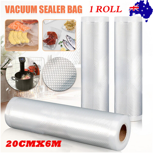 1 Roll VACUUM FOOD SEALER BAGS SAVER SEAL ROLLS STORAGE COMMERCIAL HEAT GRADE 20CMX6M-0