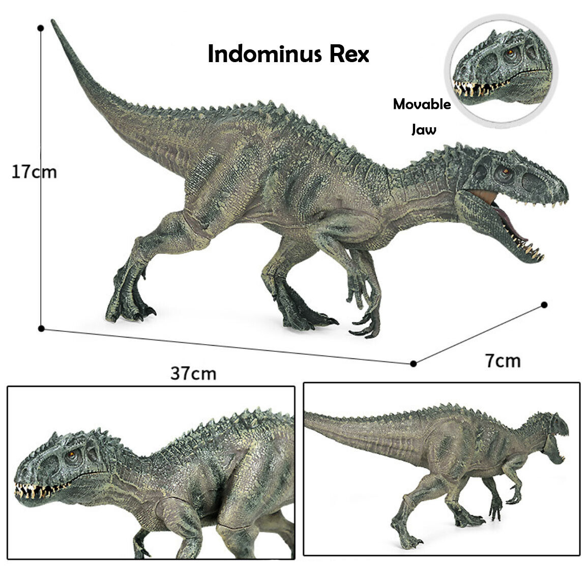 Dinosaur Toy Jurassic World Indominus Rex Tyrannosaurus Indoraptor Figure Model-5