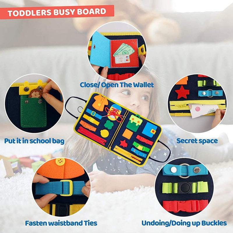 Colorful Toddler Busy Board Intelligence Learning Toys Sensory Montessori Board Kids Toy-3