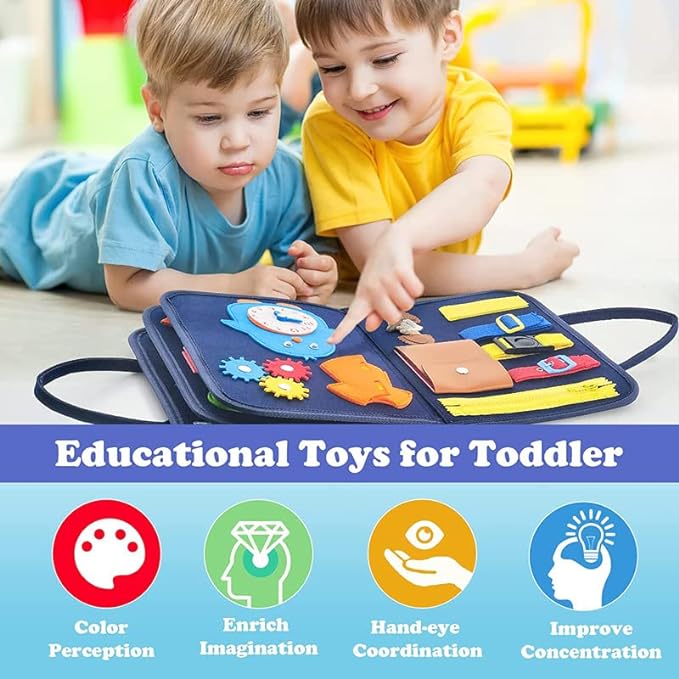 Colorful Toddler Busy Board Intelligence Learning Toys Sensory Montessori Board Kids Toy-5