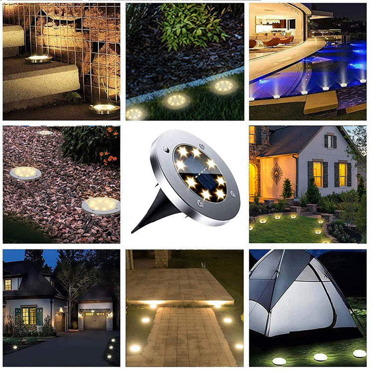 LED Solar Underground Light Waterproof Color Changing Garden Buried Lamp-7