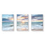 Wall Art 50cmx70cm Sunrise by the ocean 3 Sets White Frame Canvas-0