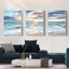 Wall Art 50cmx70cm Sunrise by the ocean 3 Sets White Frame Canvas-3