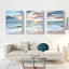 Wall Art 50cmx70cm Sunrise by the ocean 3 Sets White Frame Canvas-1