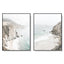 Wall Art 50cmx70cm Mountain Beach 2 Sets Black Frame Canvas-0