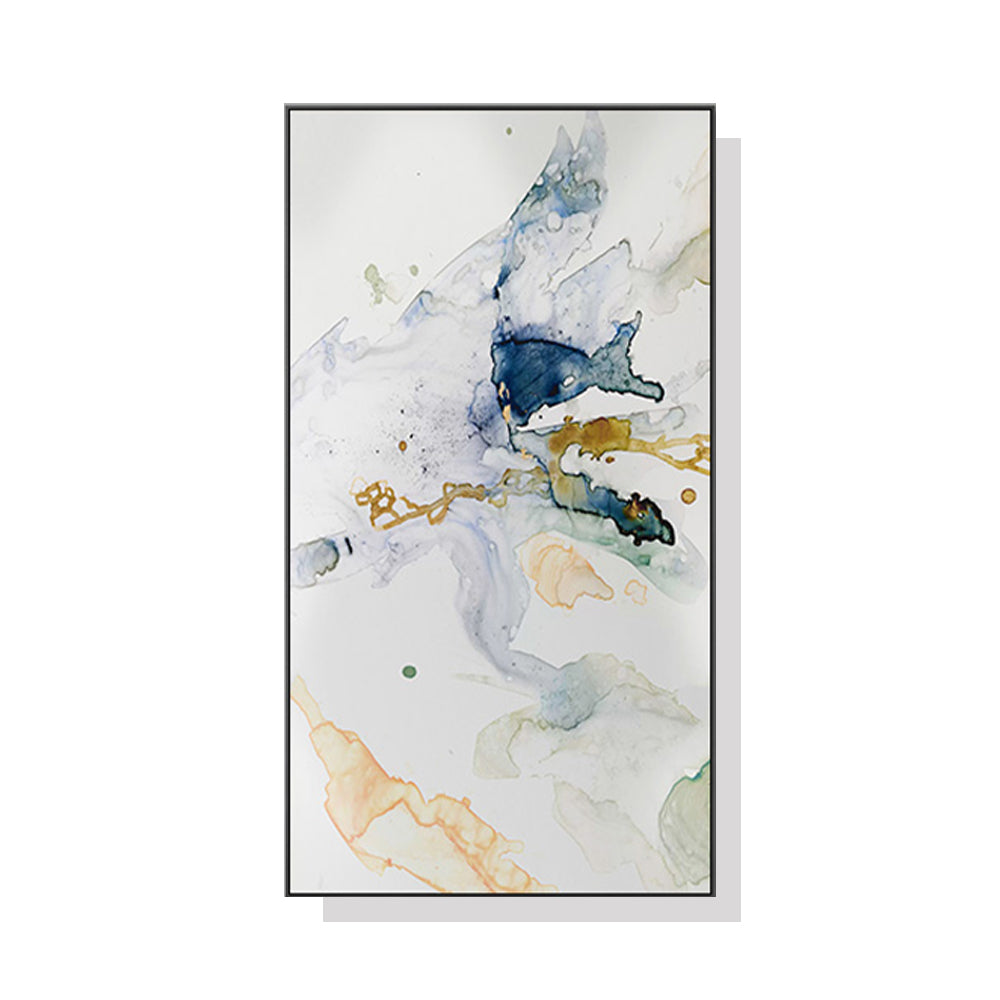 Wall Art 40cmx80cm Abstract Watercolour Style Black Frame Canvas-0