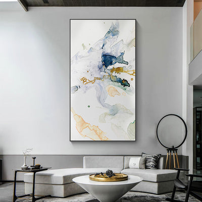 Wall Art 40cmx80cm Abstract Watercolour Style Black Frame Canvas-1