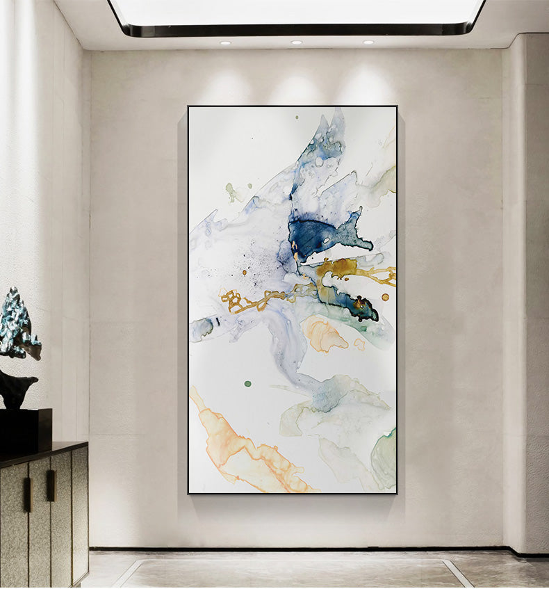 Wall Art 60cmx120cm Abstract Watercolour Style Black Frame Canvas-2