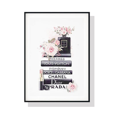 Wall Art 50cmx70cm Fashion Book Black Frame Canvas-0