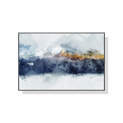 Wall Art 70cmx100cm Abstract Sunlight Mountains Black Frame Canvas-0