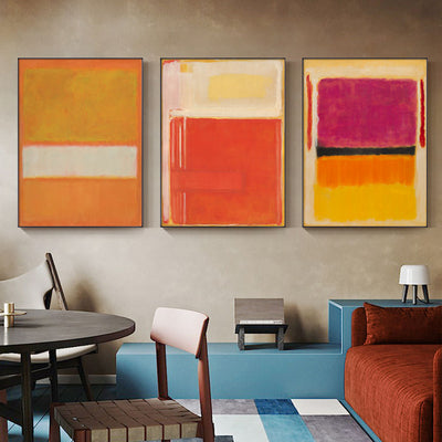 Wall Art 40cmx60cm Colourful 3 Sets By Mark Rothko Black Frame Canvas-1