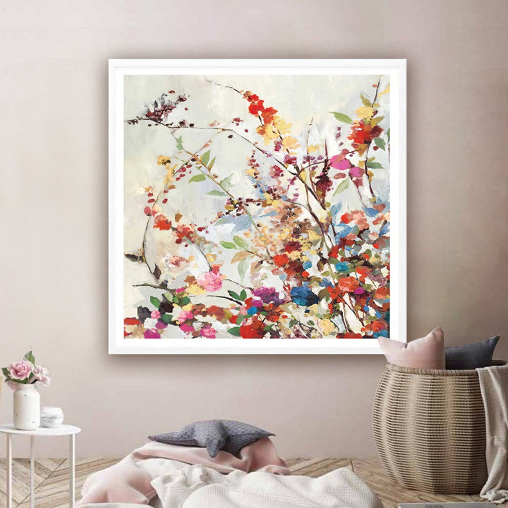 Wall Art 50cmx50cm Coming Spring Square Size White Frame Canvas-1