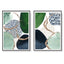 Wall Art 70cmx100cm Abstract Green and Navy 2 Sets Black Frame Canvas-0