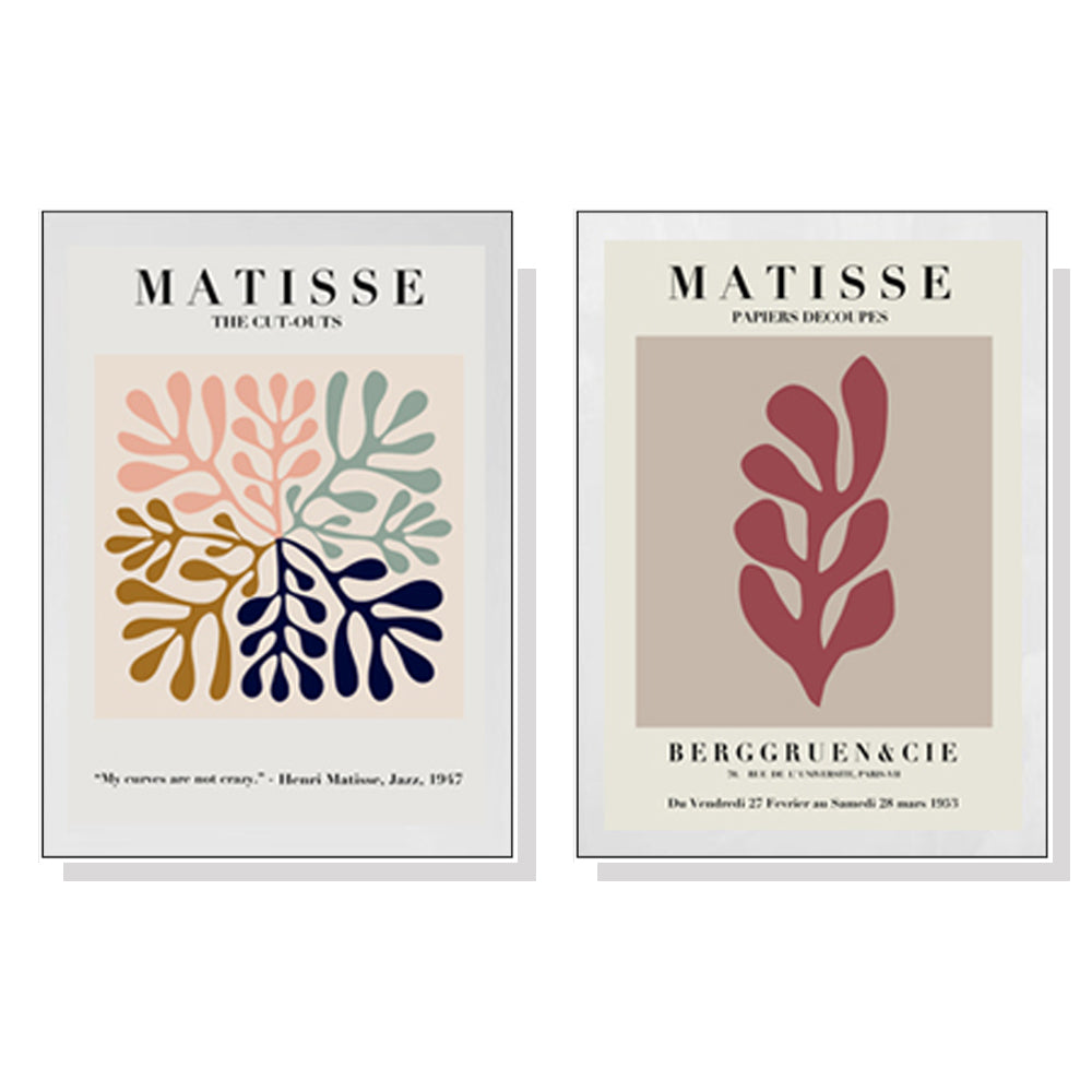 Wall Art 90cmx135cm Matisse 2 Sets White Frame Canvas-0