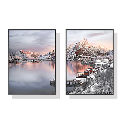 Wall Art 50cmx70cm Nordic Norway 2 Sets Black Frame Canvas-0