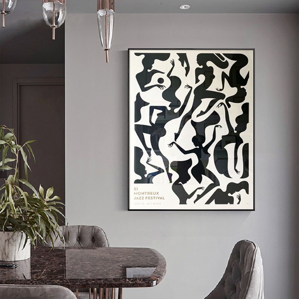 Wall Art 80cmx120cm Jazz Festival Black Frame Canvas-1