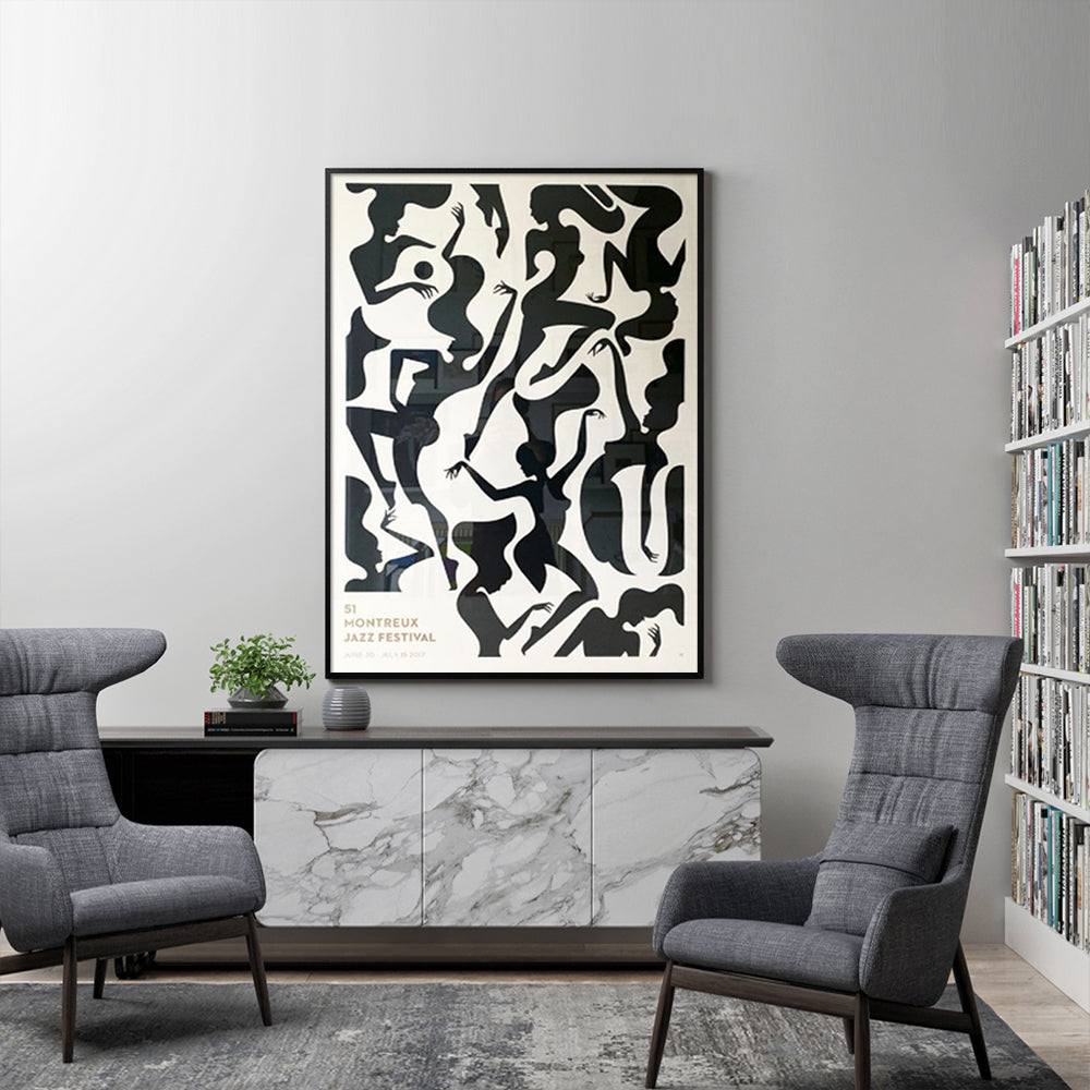 Wall Art 80cmx120cm Jazz Festival Black Frame Canvas-2