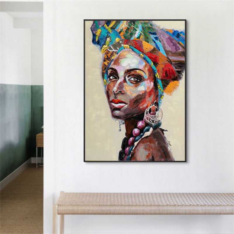 Wall Art 70cmx100cm African women 2 Sets Black Frame Canvas-2