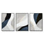 Wall Art 90cmx135cm Abstract Navy Blue 3 Sets Black Frame Canvas-0